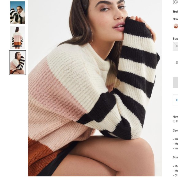 Truly Madly Deeply Caroline Stripe Sweater Urban Outfitters Small - Picture 5 of 5